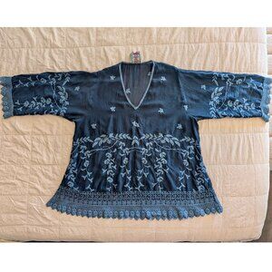 Johnny Was Blue Tunic Top